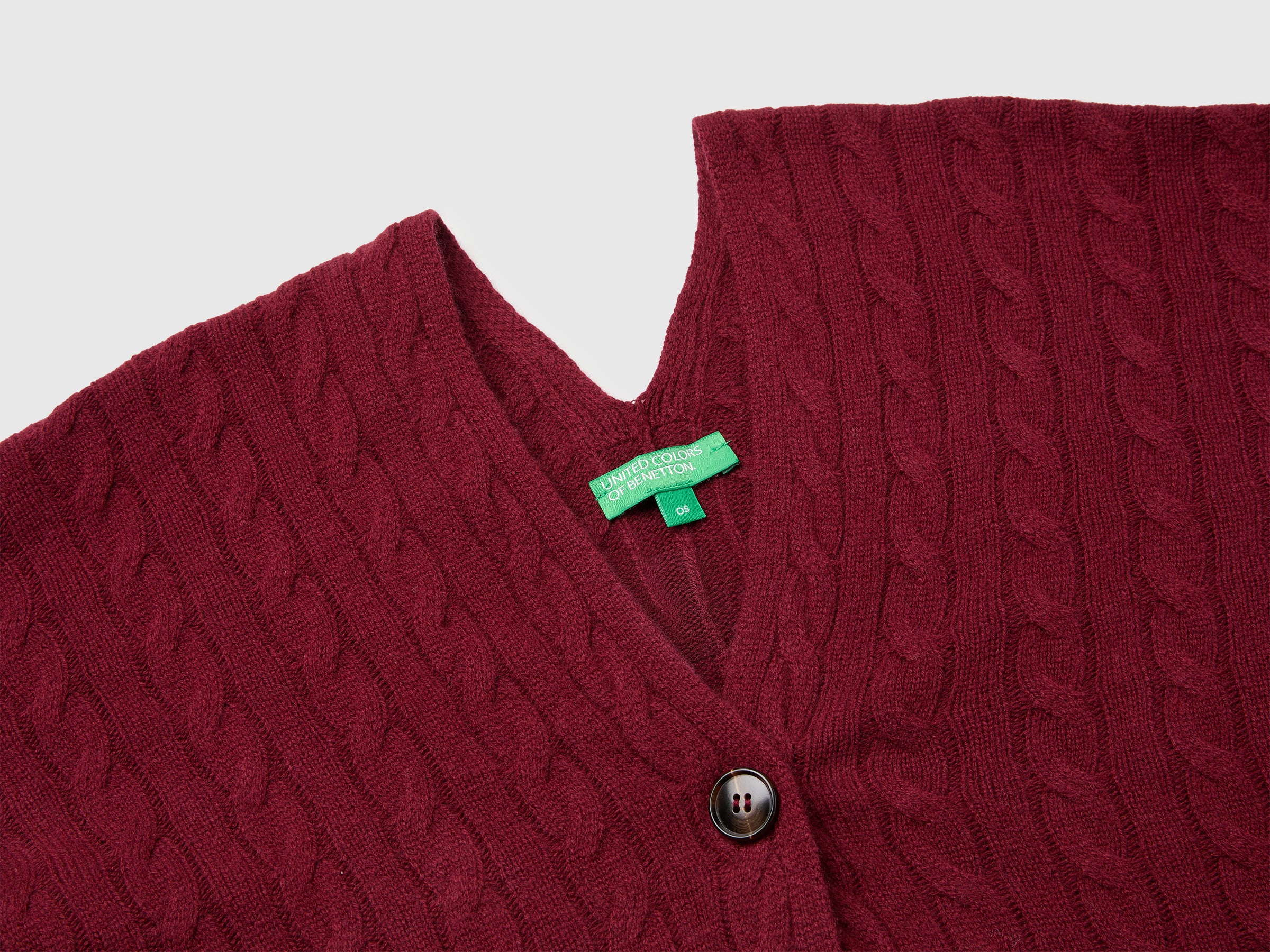 United Colors of Benetton Mantella Donna Trecce Lana Cashmere