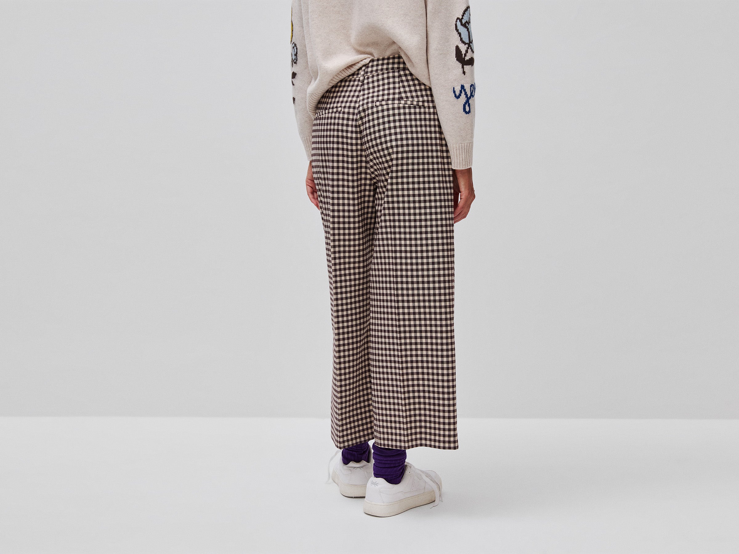 United Colors of Benetton Pantaloni gingham quadri viscosa