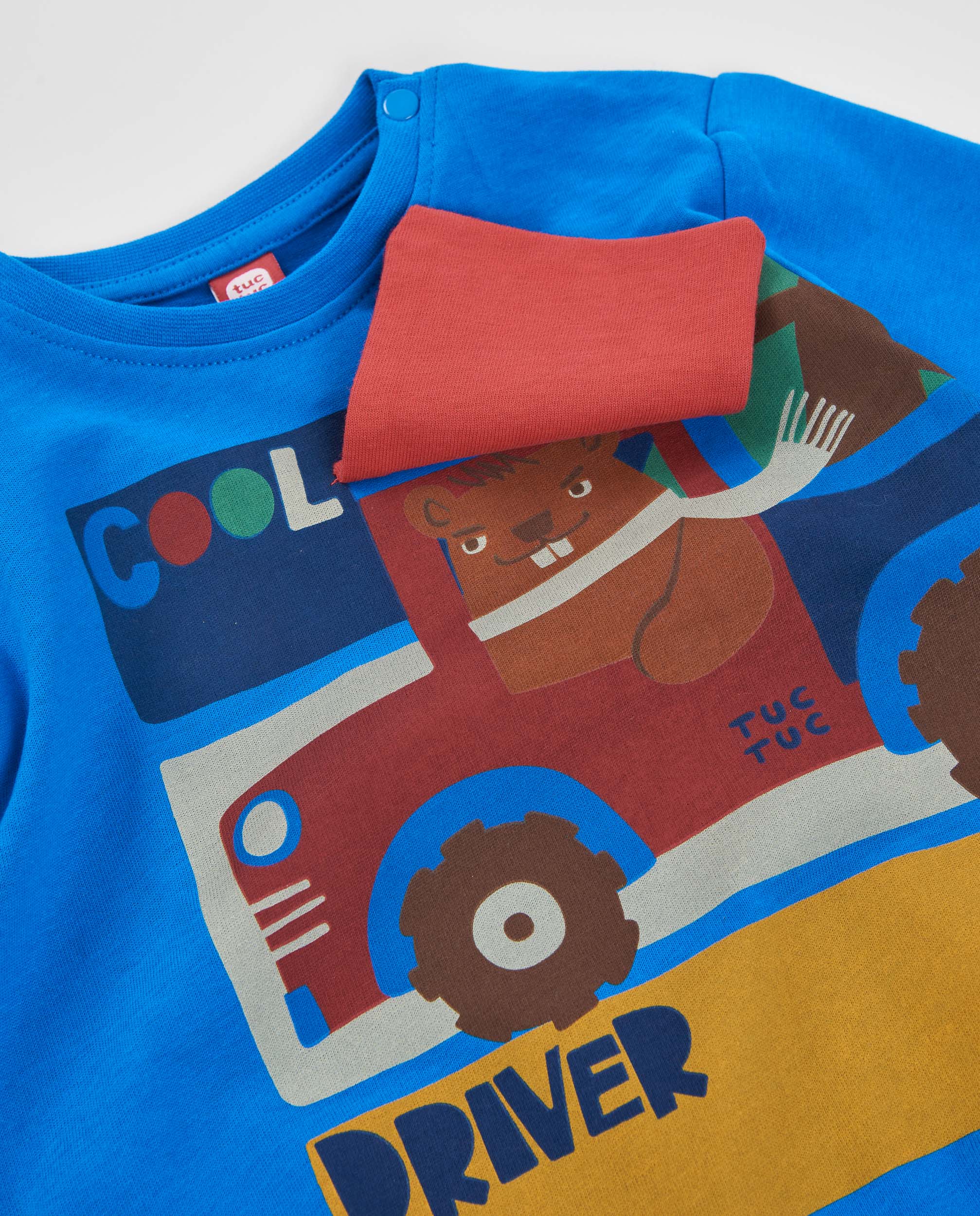 TucTuc Magliette Maglia bimbo blu auto cotone
