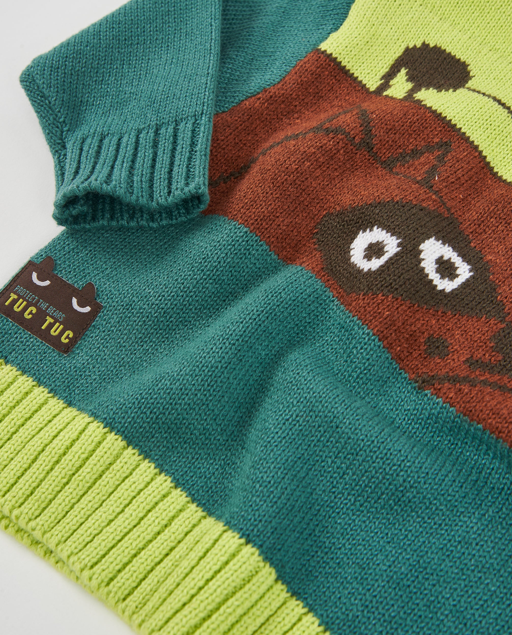 TucTuc Maglioni Maglione Bambino Verde Tricot Caldo Collo Tondo