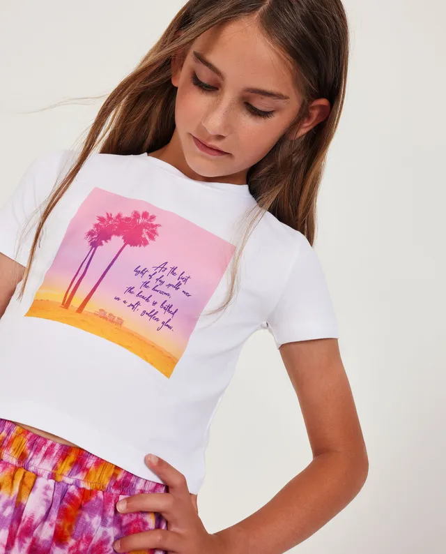 TucTuc Magliette t-shirt bimba bianca stampa palma