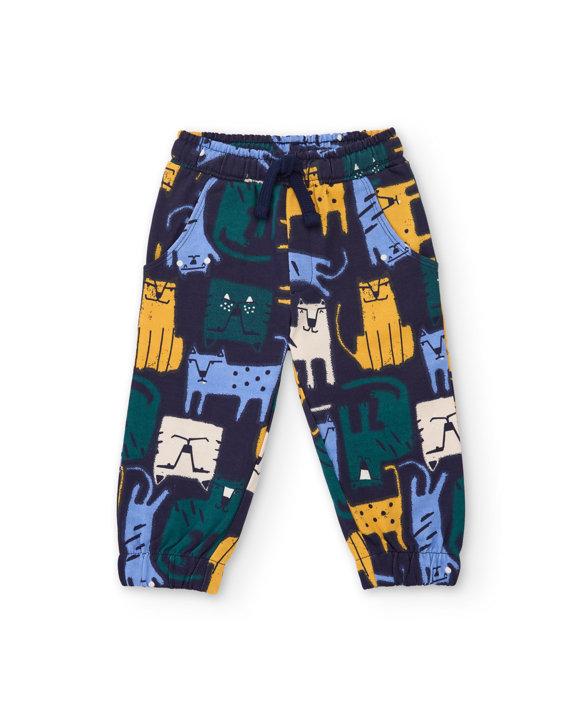 TucTuc Pantaloni felpa bambino animali pantalone blu stampa