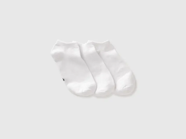 United Colors of Benetton Three pairs short socks calzini corti 3 paia cotone
