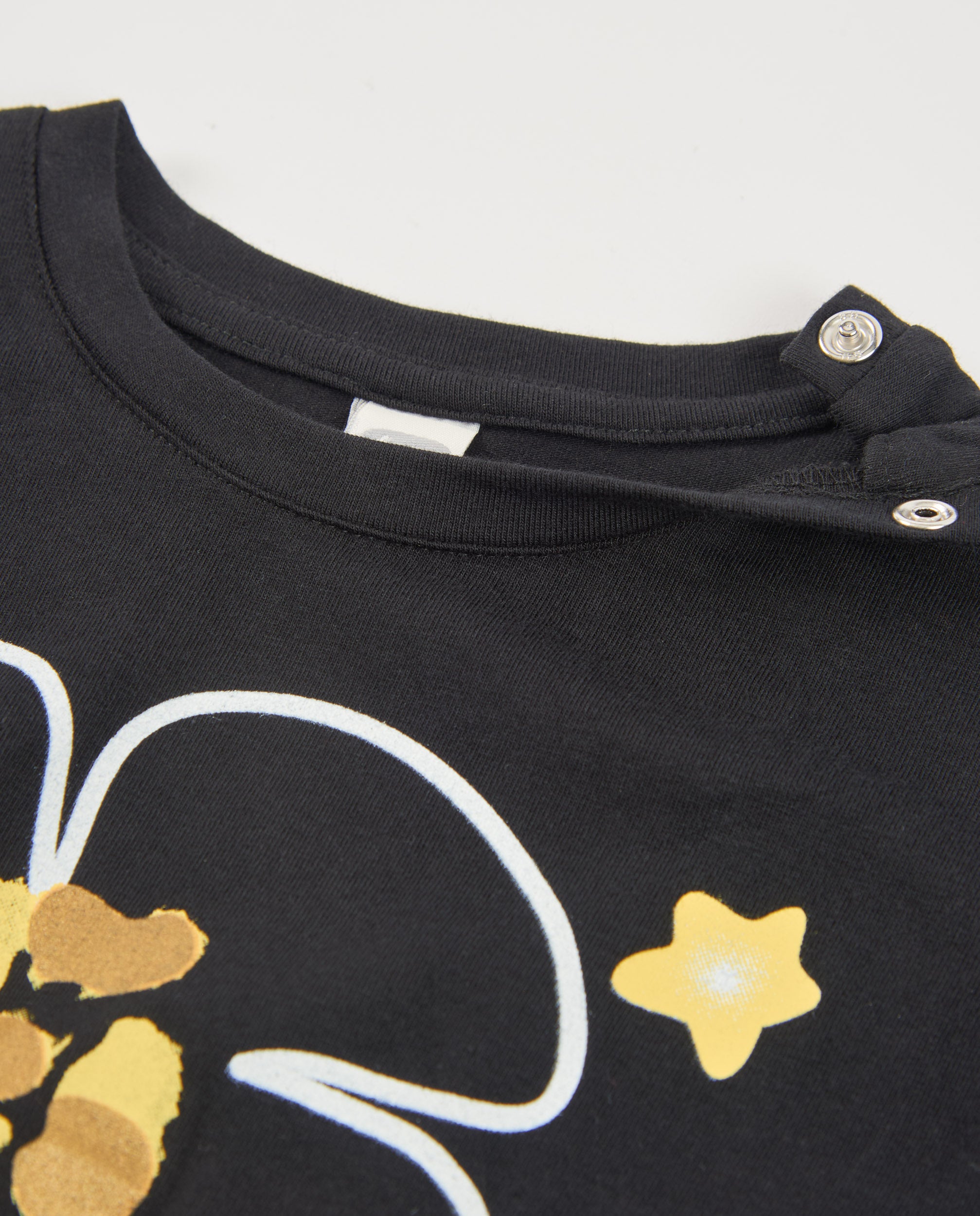 TucTuc Magliette T-Shirt Nodo Nera Bambina Floreale