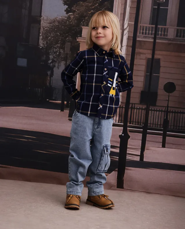 TucTuc Pantaloni Jeans Bambino Denim Cargo Elastico