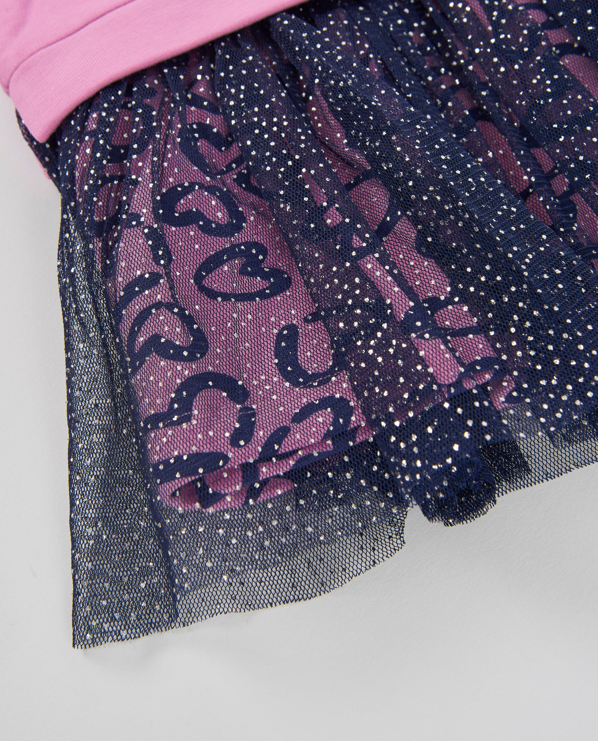 TucTuc Vestiti vestito felpa bambina rosa volant tulle