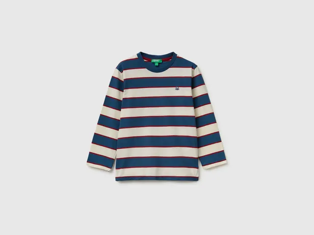 United Colors of Benetton T-Shirt Righe Cotone Bio Bimbo Taglia 104