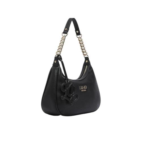Liu Jo Jeans AF6207 ES039 Borsa Hobo Nera Similpelle
