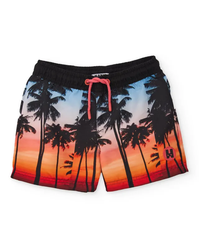TucTuc Costumi Boxer bambino nero palme cordino elastico