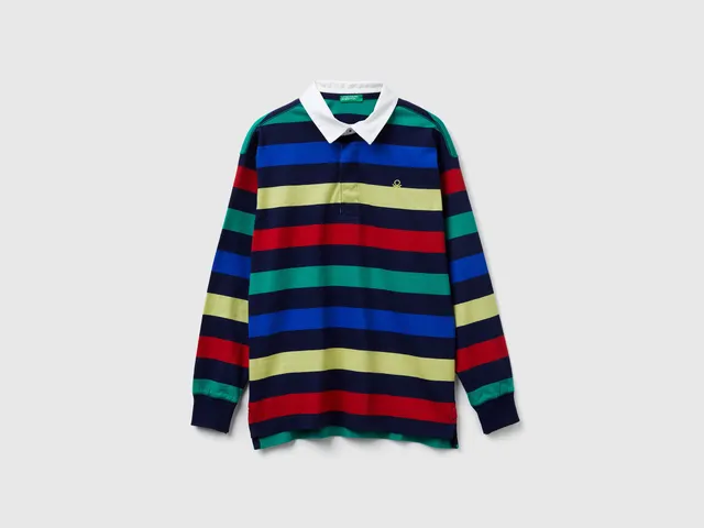 United Colors of Benetton Polos Polo a righe cotone manica lunga