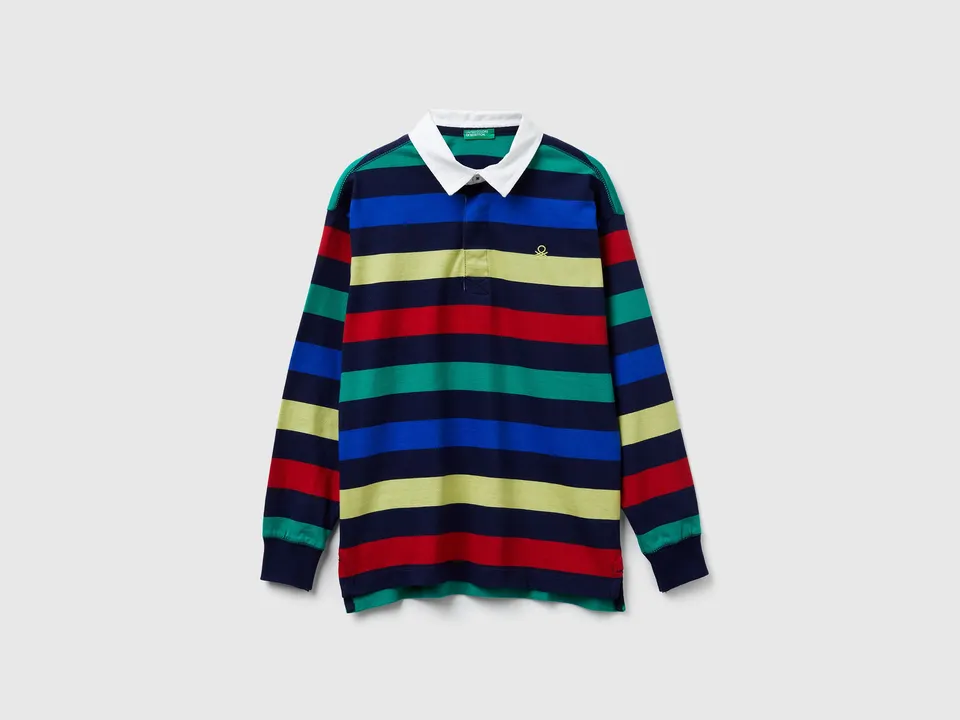 United Colors of Benetton Polos Polo a righe cotone manica lunga