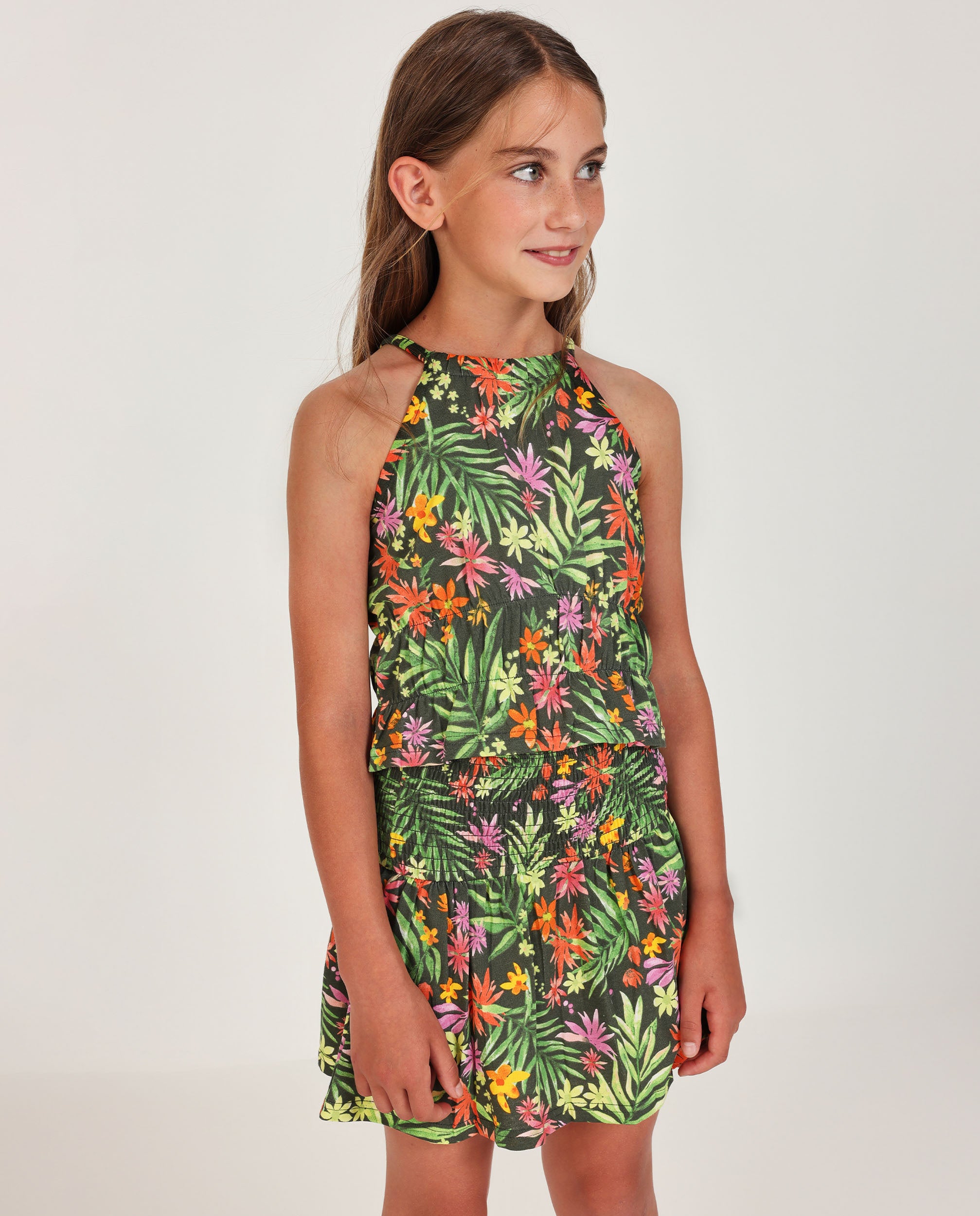 TucTuc Magliette top bimba floreale verde