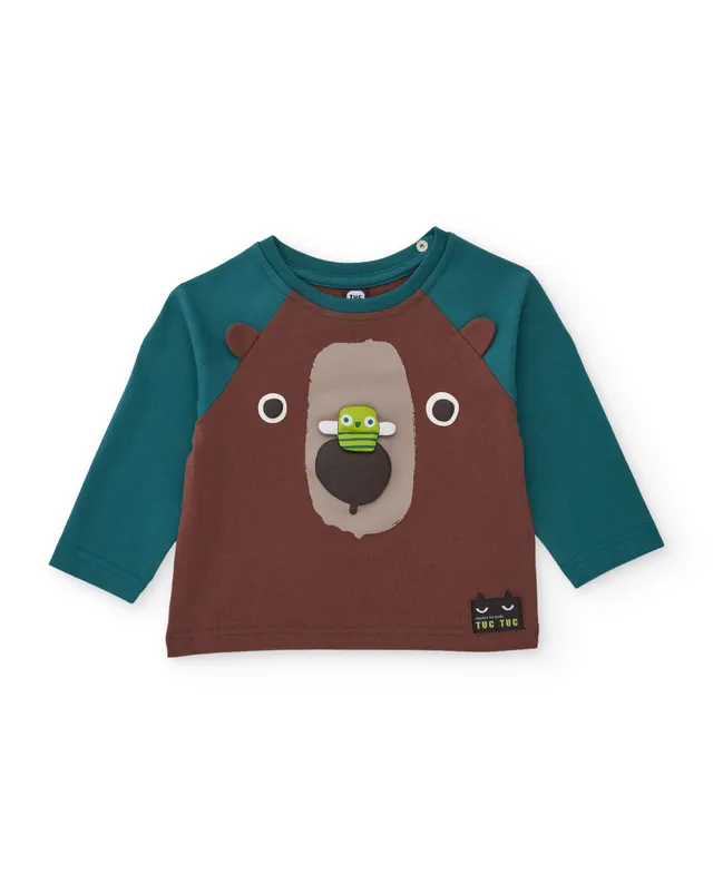 TucTuc Magliette maglia bambino orso marrone manica lunga