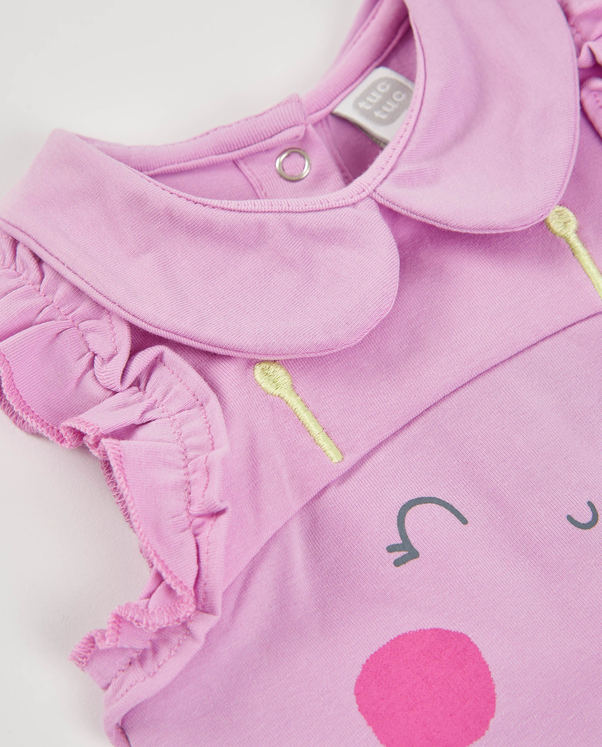 TucTuc Tutine Pagliaccetto Maglia Neonata Rosa Fiori 0-1 Mesi