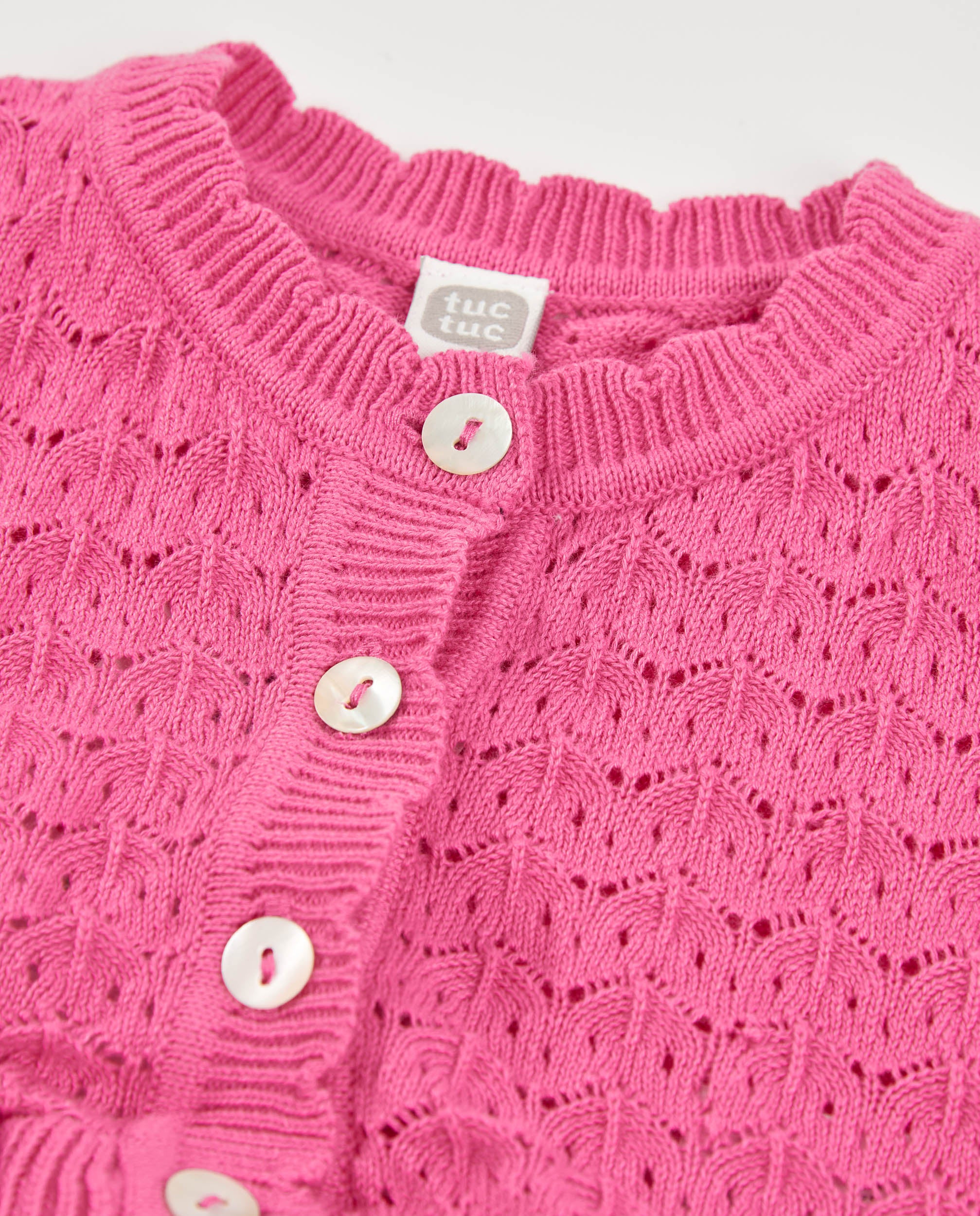 TucTuc Maglioni Cardigan Bambina Tricot Rosa Traforata