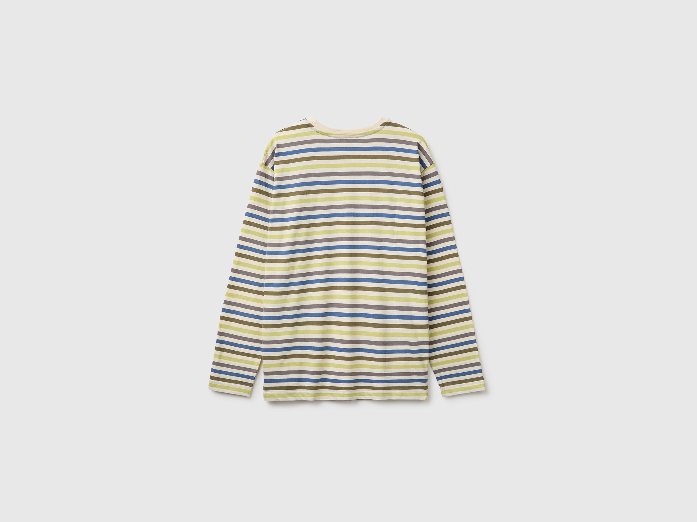 United Colors of Benetton T-shirt Rigata Cotone Biologico Manica Lunga L