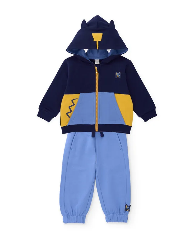 TucTuc Completi Felpa Cappuccio Orecchie Blu Cotone