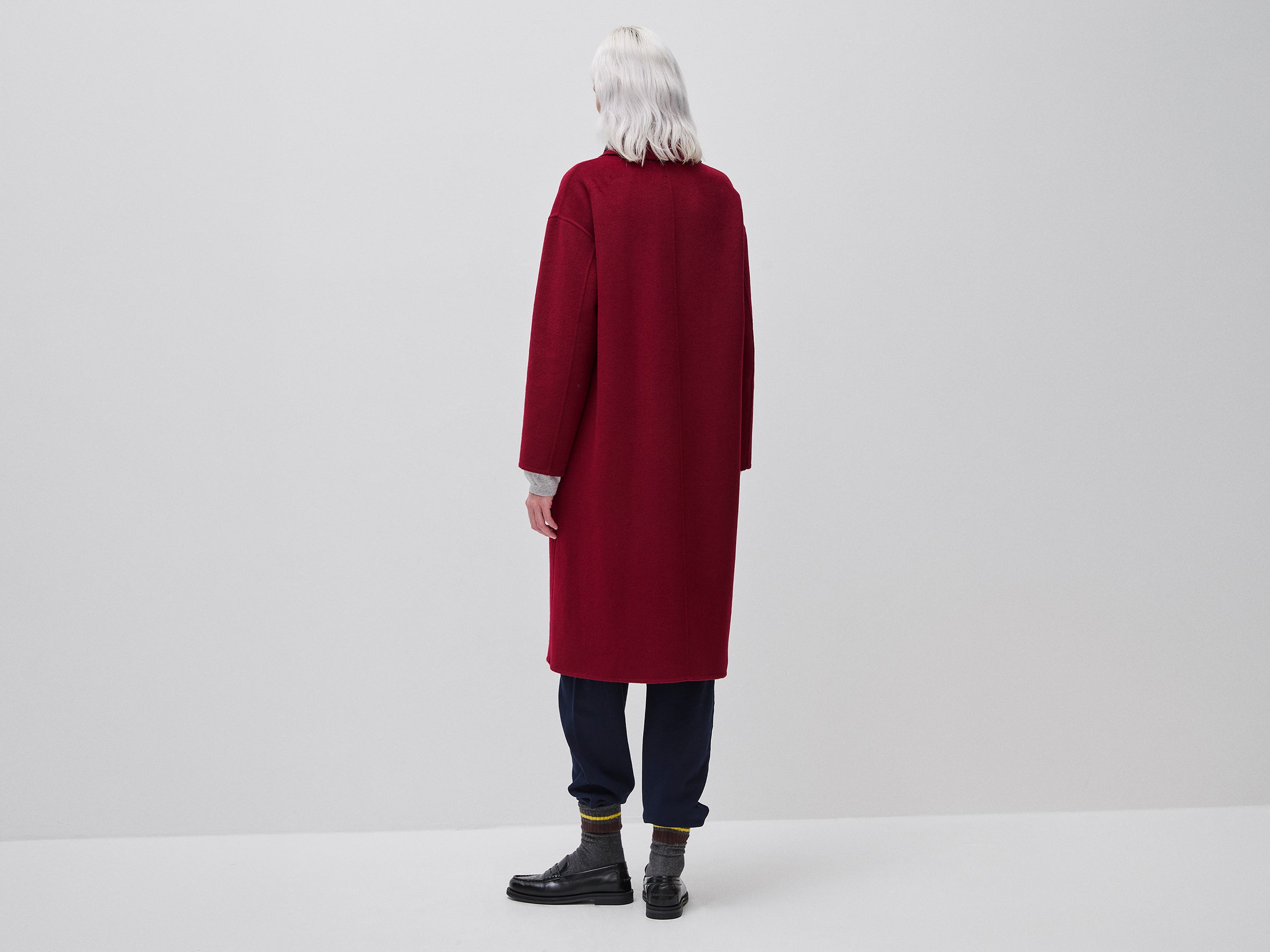 United Colors of Benetton cappotto lungo doppiopetto misto lana