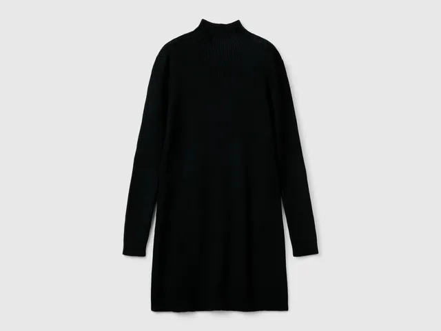 Benetton abito maglia coste collo alto taglia M