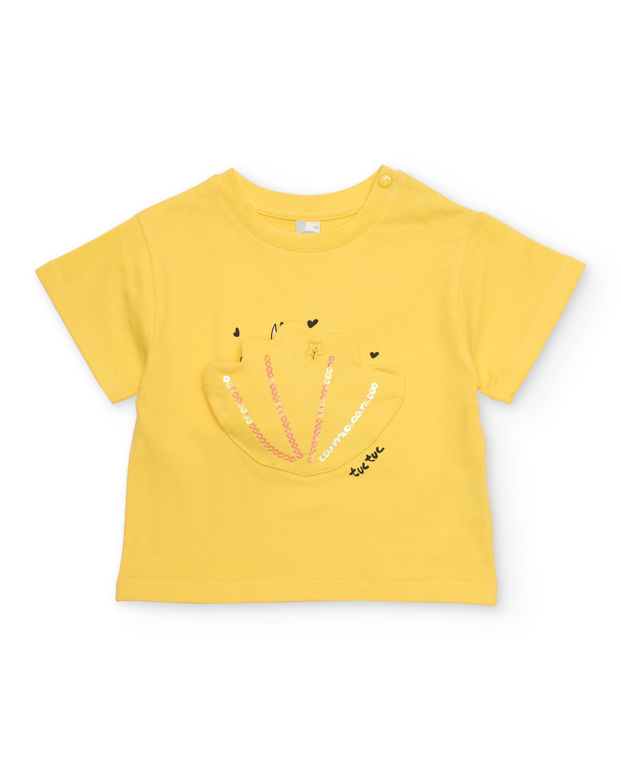 TucTuc Magliette t-shirt bimba jersey gialla conchiglia