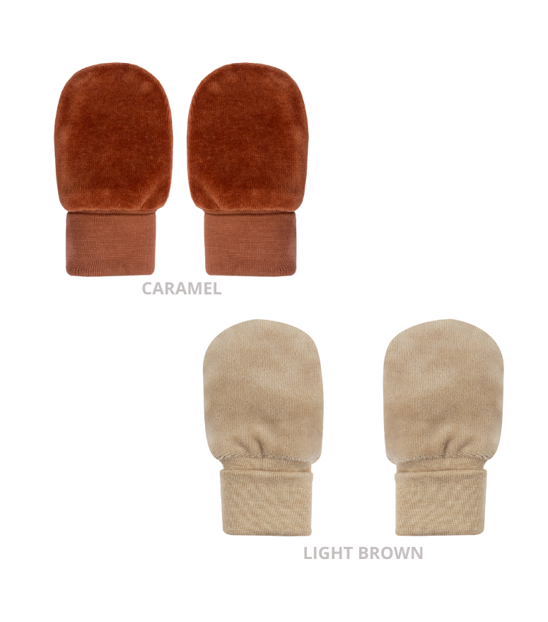 Woolly Organic Baby Gloves Velour Gloves NOOS velluto cotone