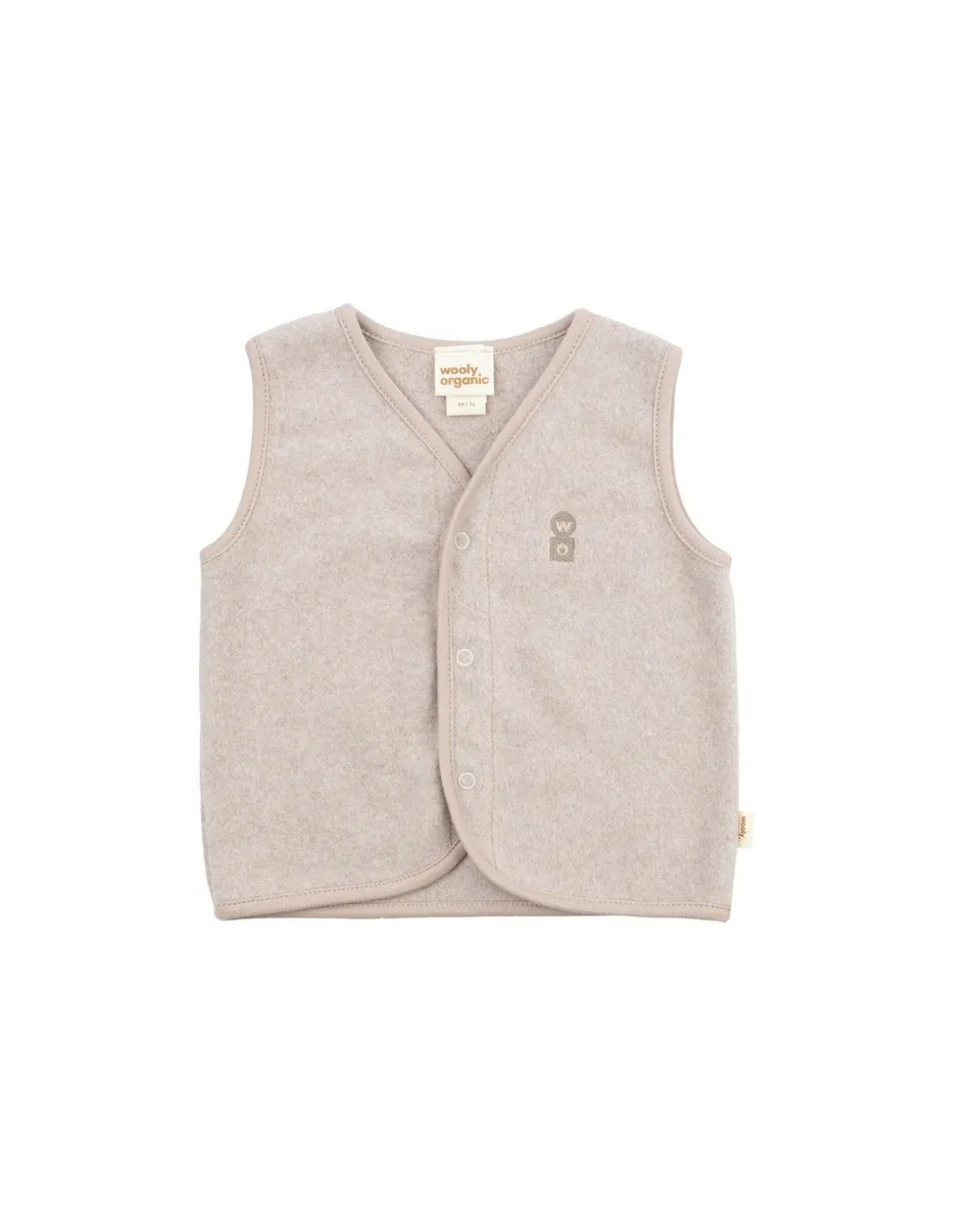 Woolly Organic AW26 Gilet Ricamato Neonato Cotone Pile