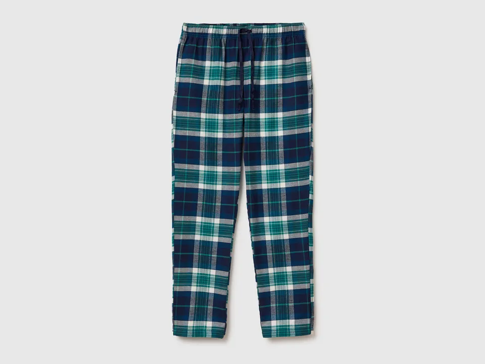United Colors of Benetton Trousers Pantaloni Flanella Tartan Cotone