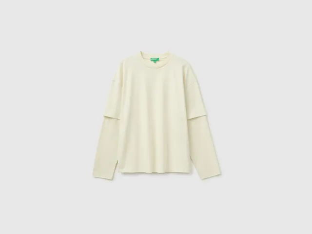 Benetton Double-sleeved T-shirt maglietta cotone uomo