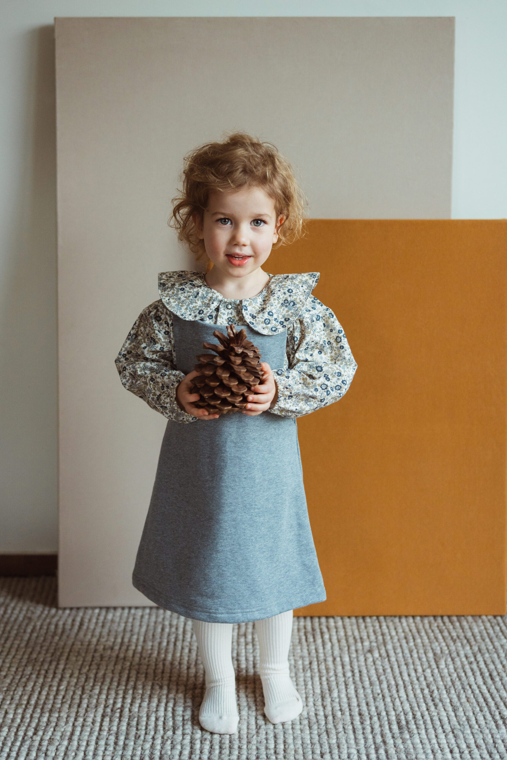 Woolly Organic Pinafore Dress vestito bimba cotone bio