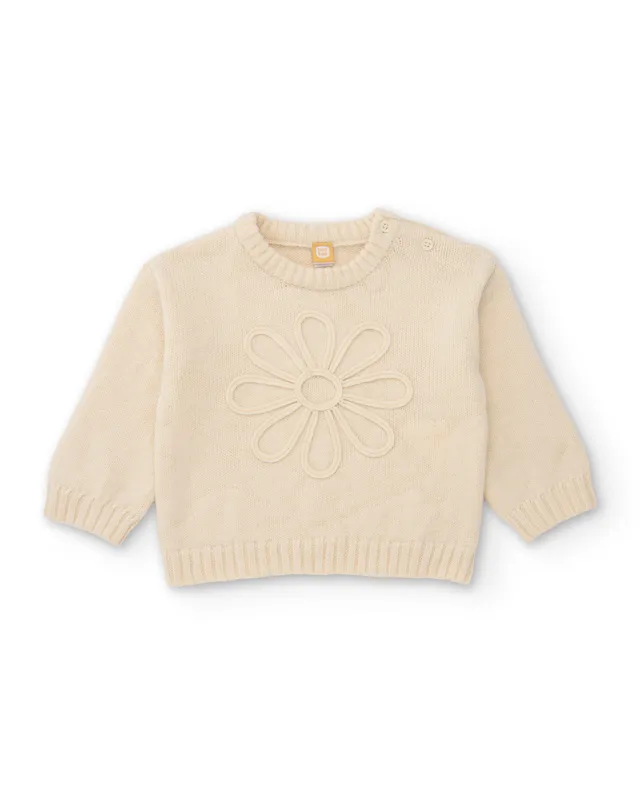 TucTuc Maglioni Felpa bambina crudo floreale 4 anni