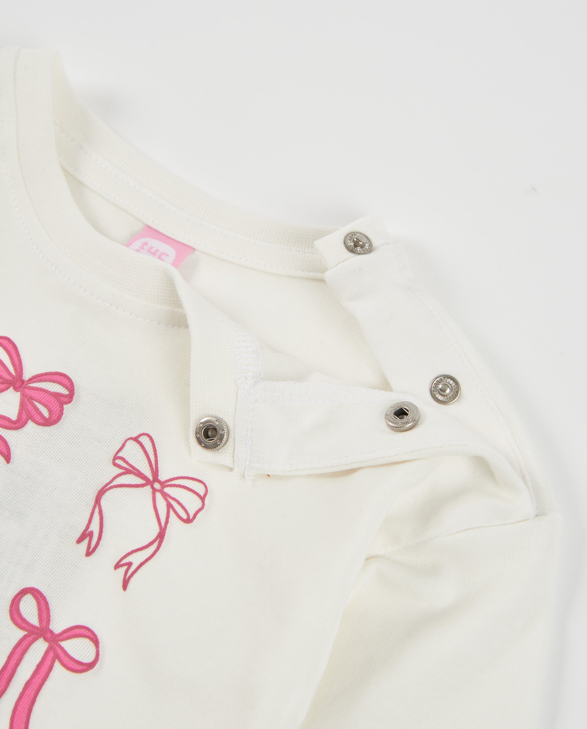 TucTuc Magliette maglia bambina bianca stampa fiocchi