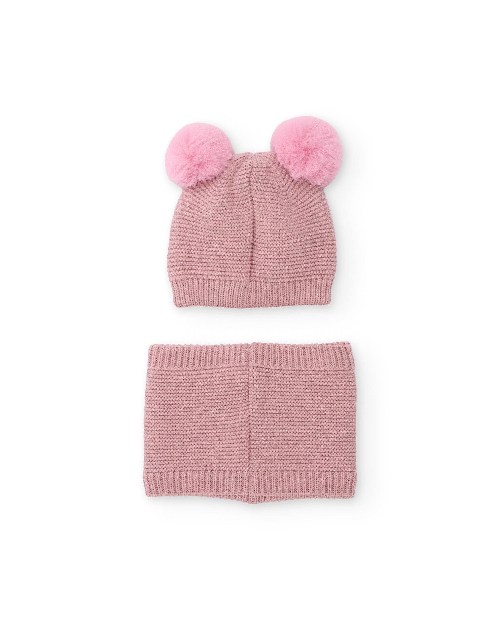 TucTuc Accessori Set Bimba Berretto+Collo Tricot Rosa 44-54