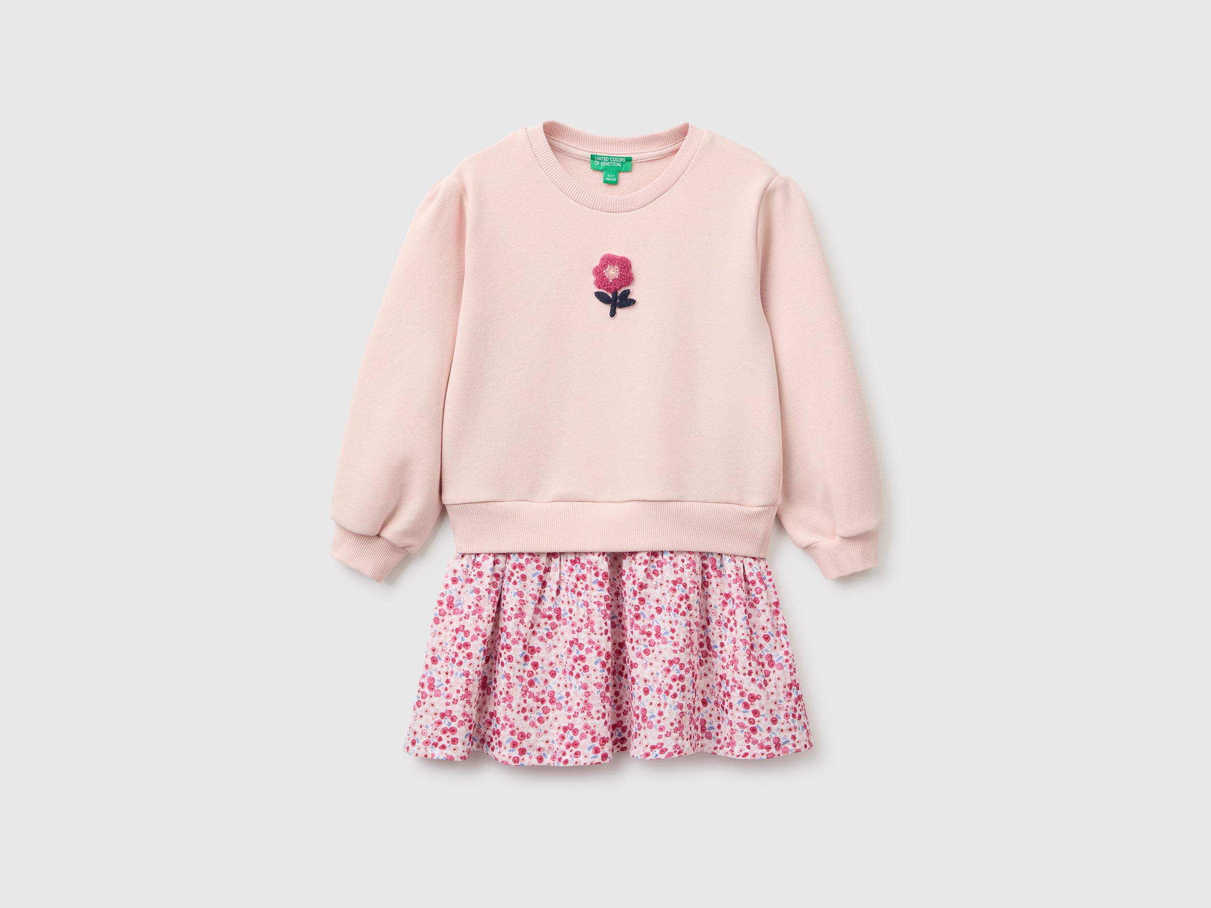 United Colors of Benetton Dress floral vestito bambina cotone 104