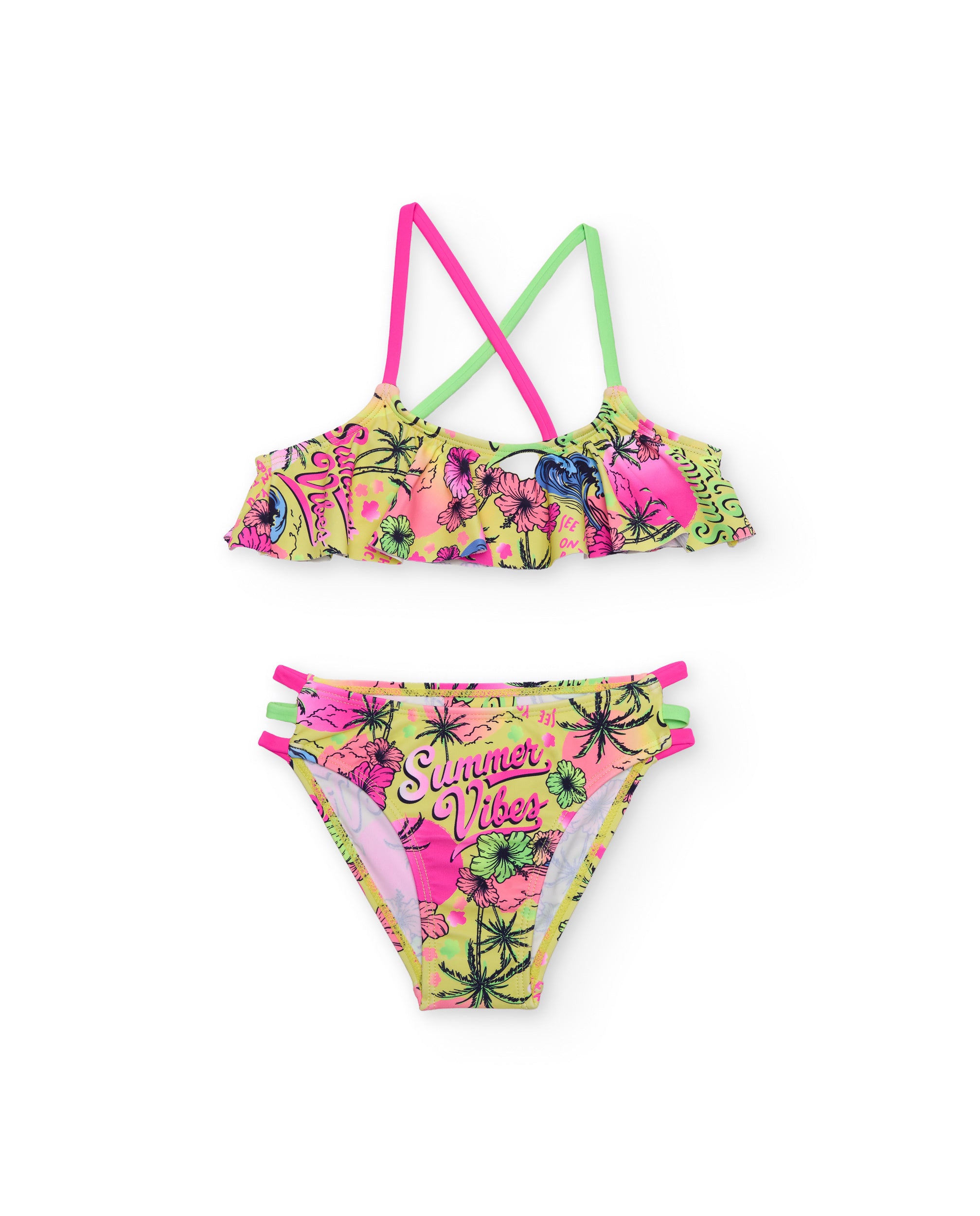 TucTuc Costumi Da Bagno Bikini Bimba Giallo Stampa Tropicale