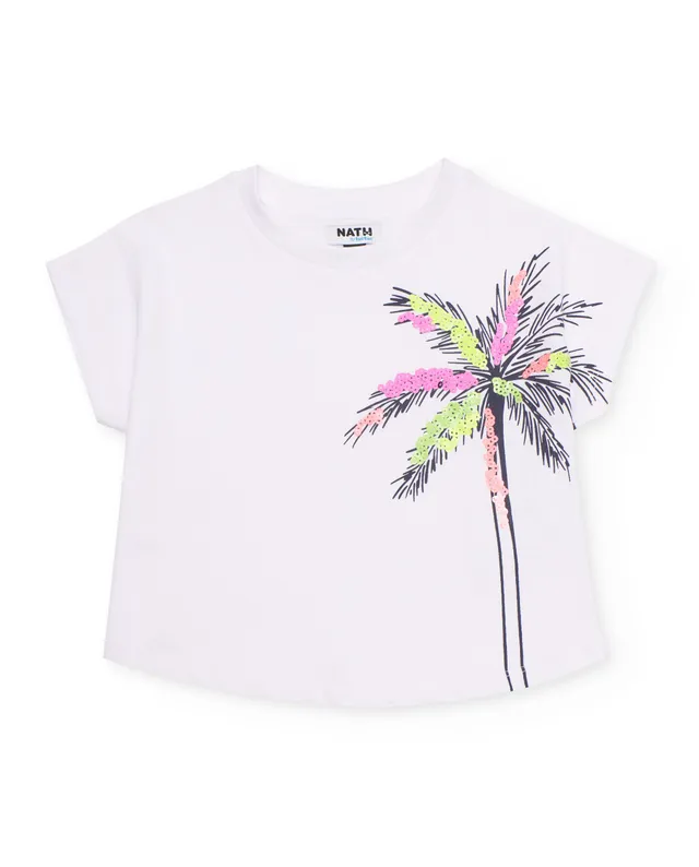 TucTuc Magliette T-shirt bambina palma maglia bianca 8 anni