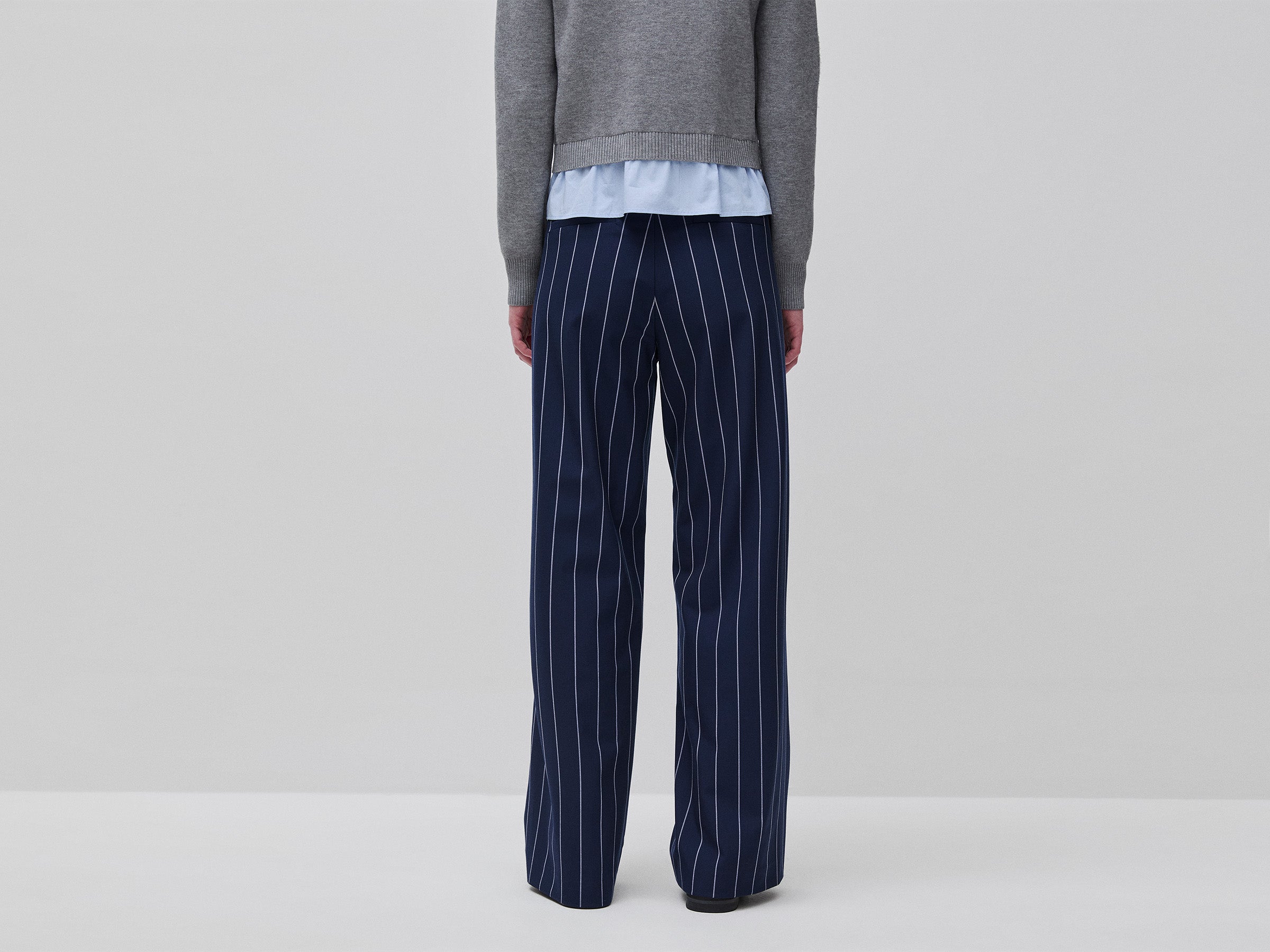 United Colors of Benetton Wide-leg pantalone palazzo gessato viscosa