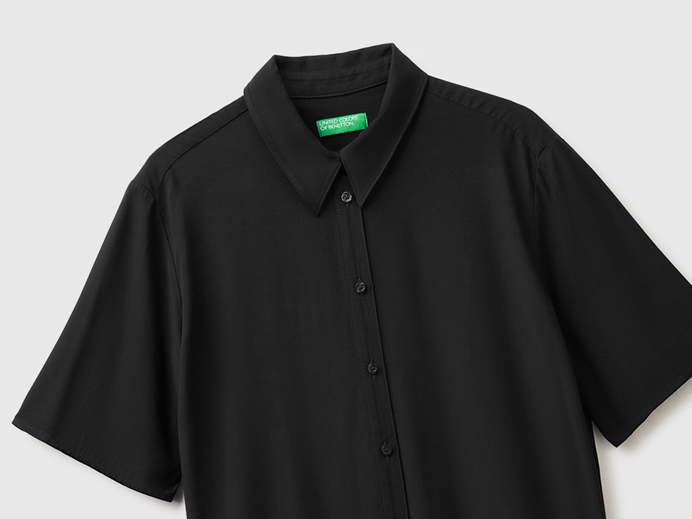 United Colors of Benetton Camicia viscosa manica 3/4 regular