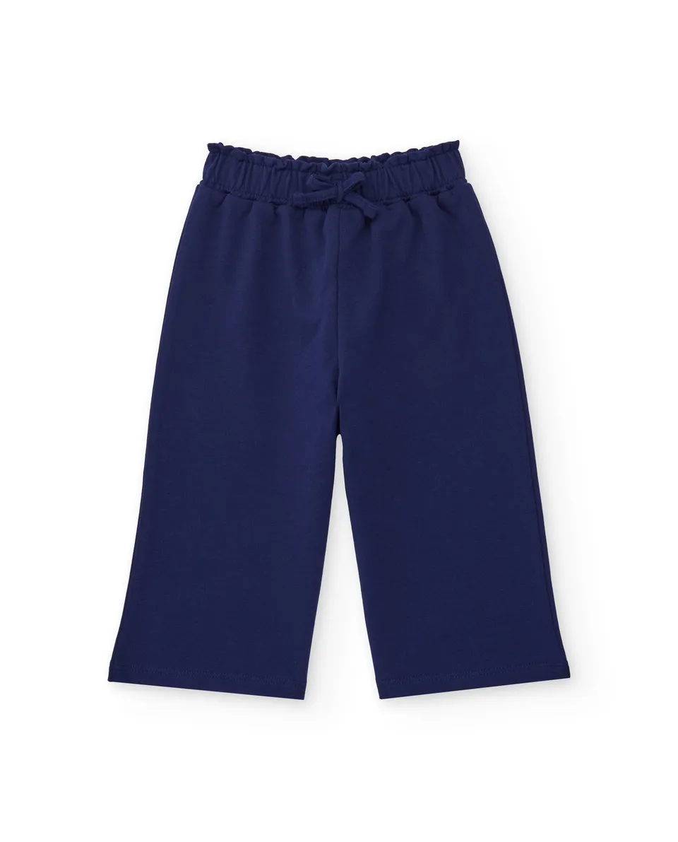 TucTuc Pantaloni culotte bimba navy jersey