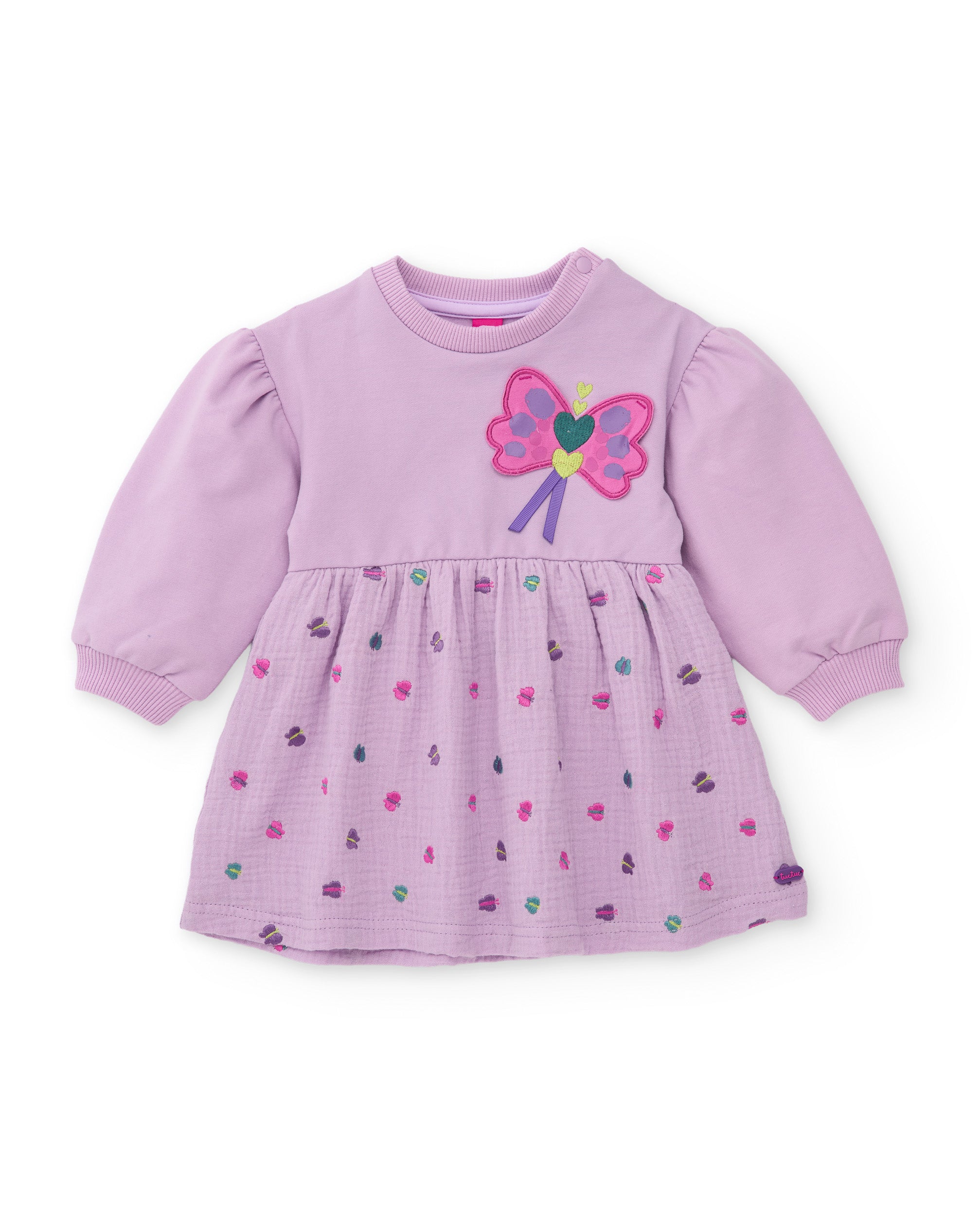 TucTuc Vestiti vestito bambina lilla farfalla cotone