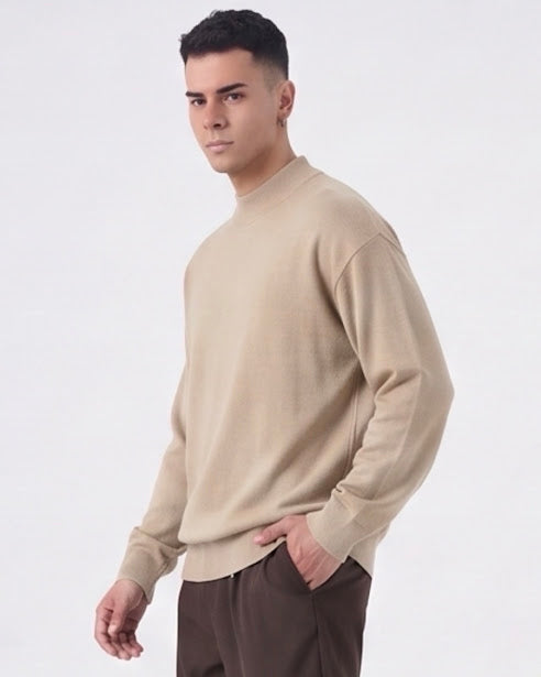 Sottosopra maglioncino lupetto misto viscosa maglia bianco basic