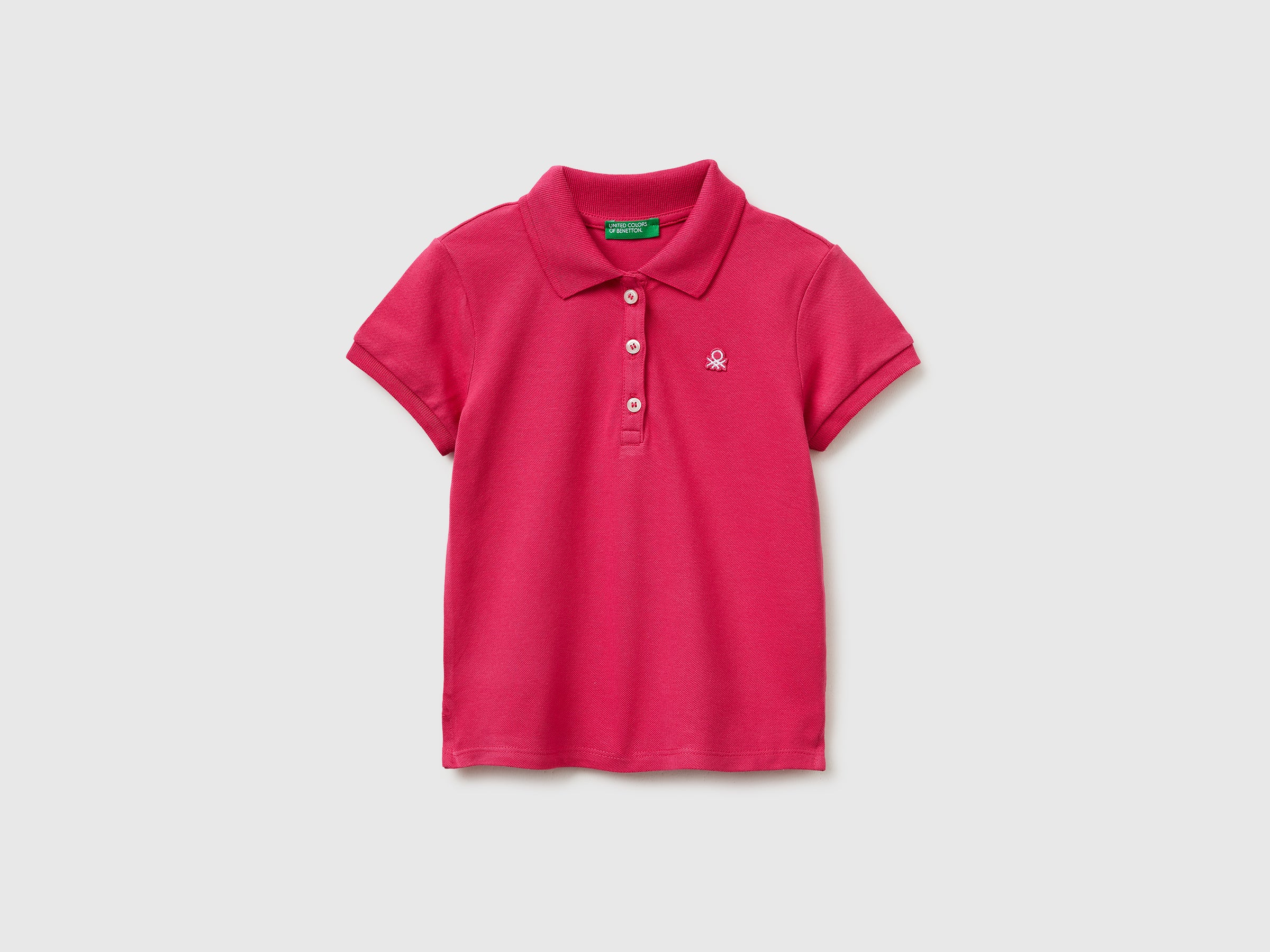 Benetton Polos Polo Bambina Cotone Bio Manica Corta
