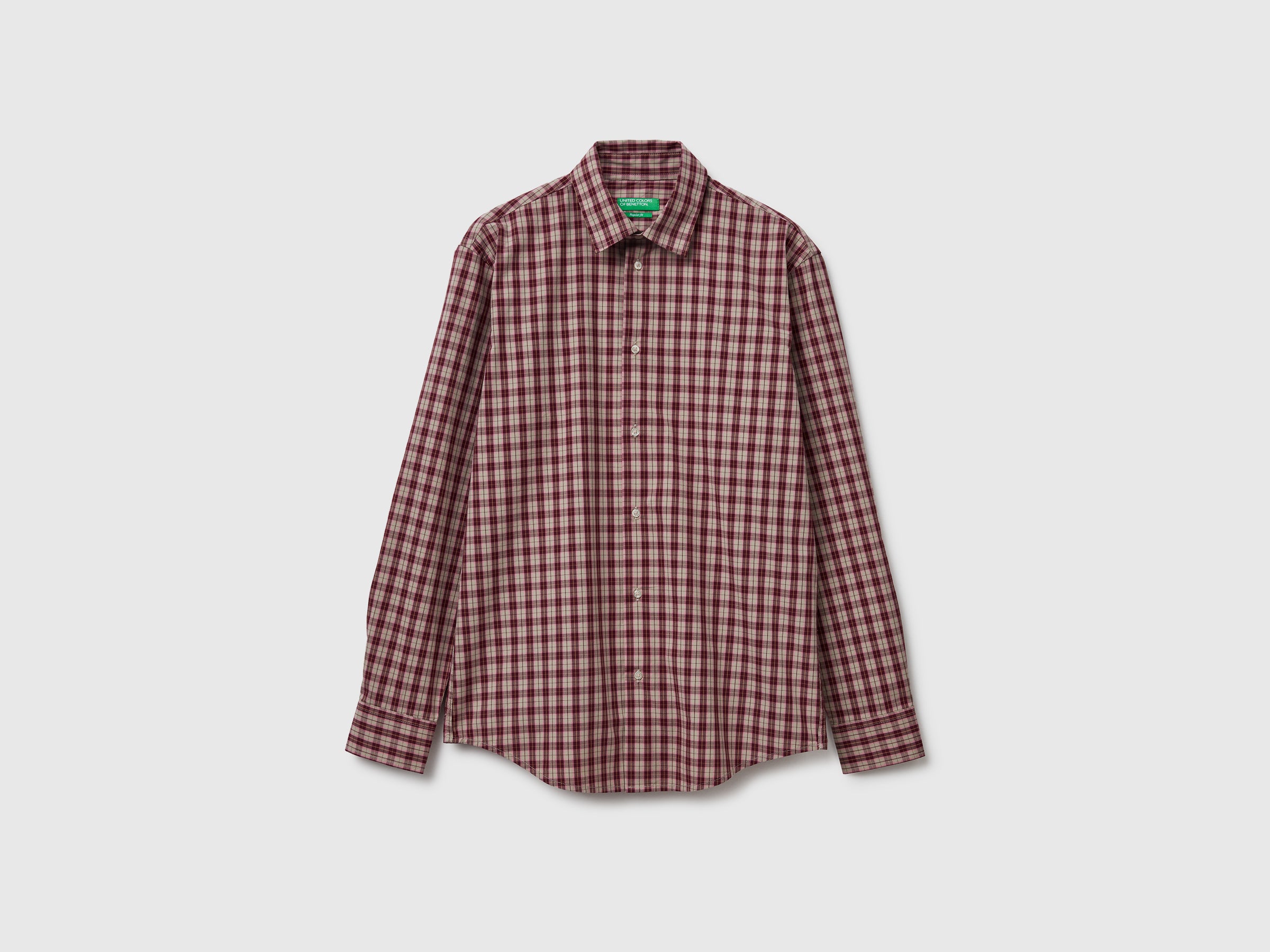 United Colors of Benetton Camicia quadri cotone manica lunga