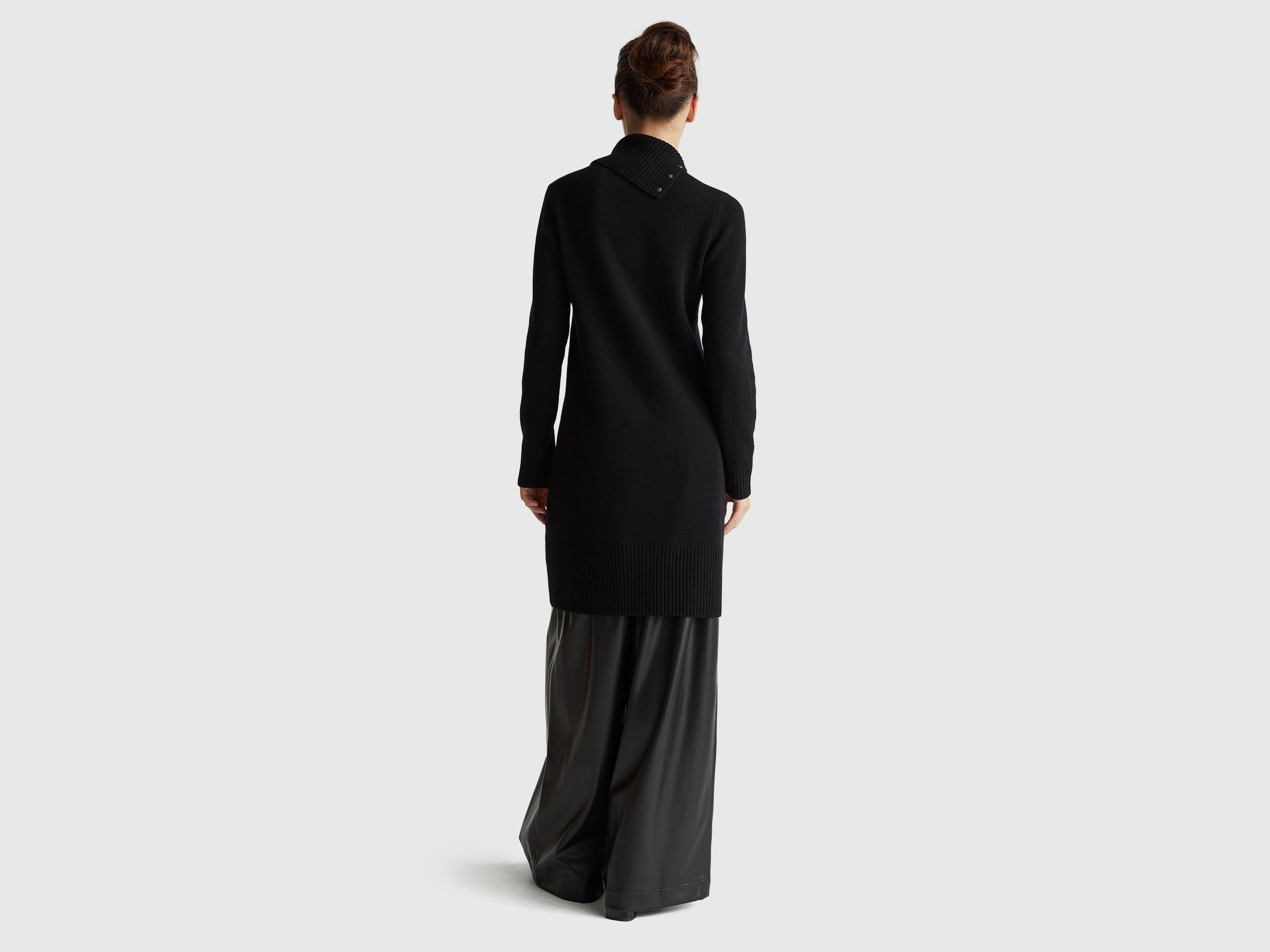 United Colors of Benetton Vestito Midi Misto Lana Collo Alto Donna