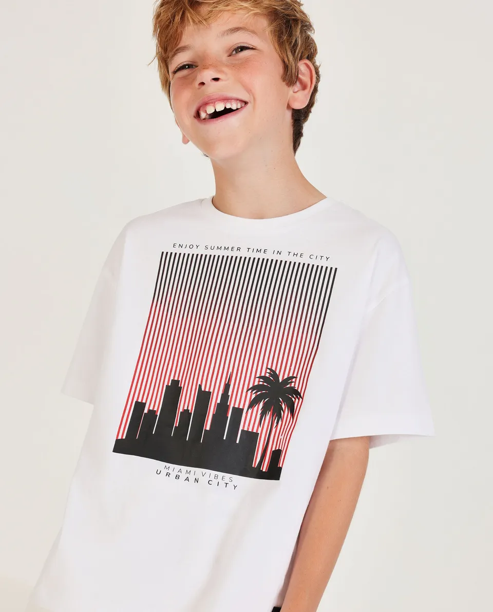 TucTuc Magliette t-shirt bambino bianca stampa città
