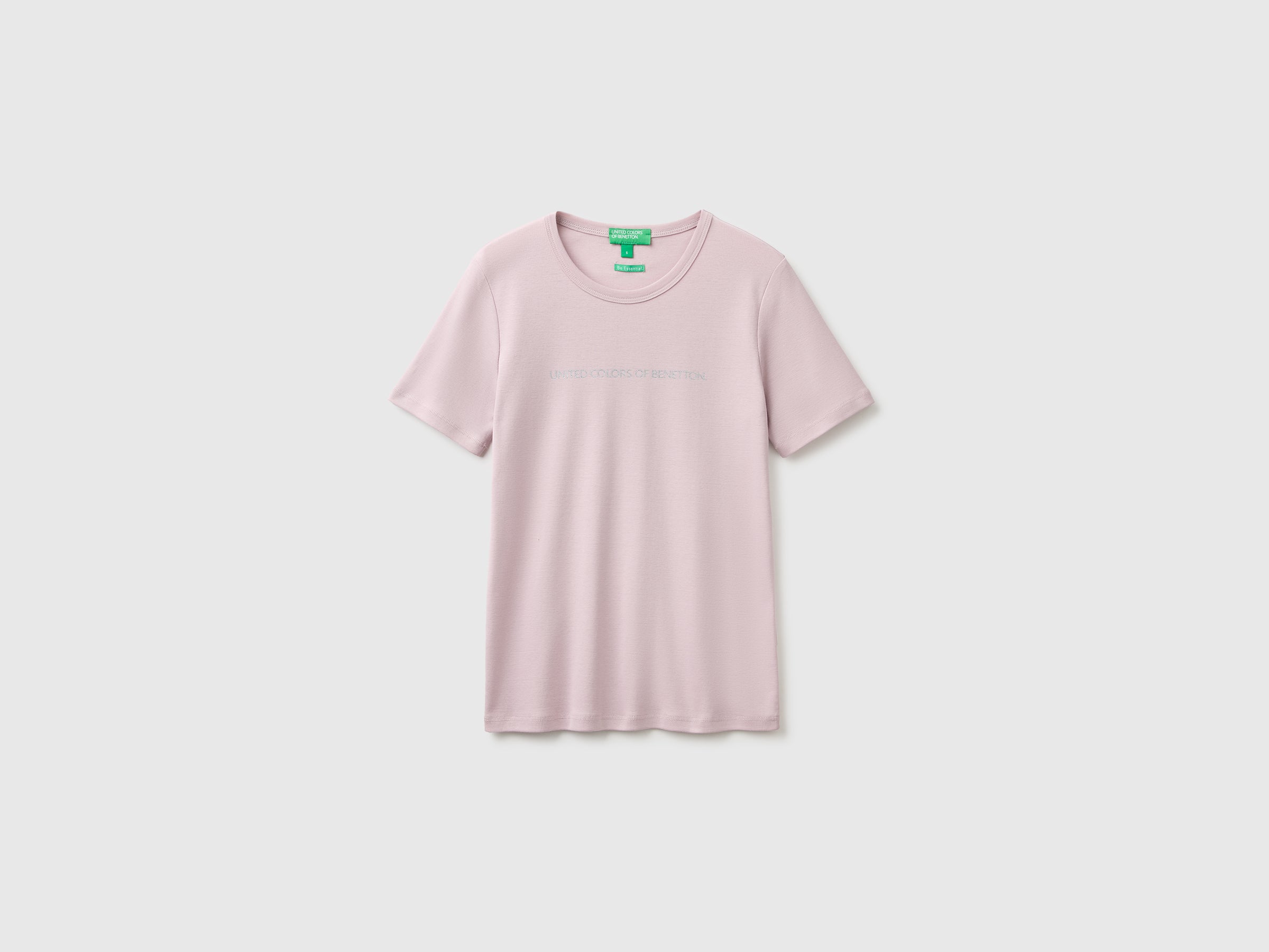 United Colors of Benetton T-Shirts Maglietta logo glitter cotone M