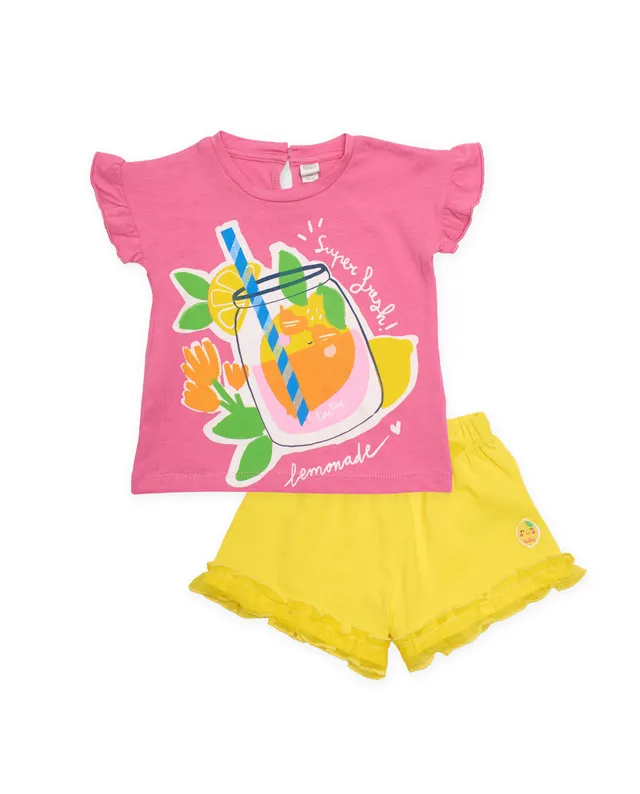 TucTuc Completi completo bambina rosa maglia estiva