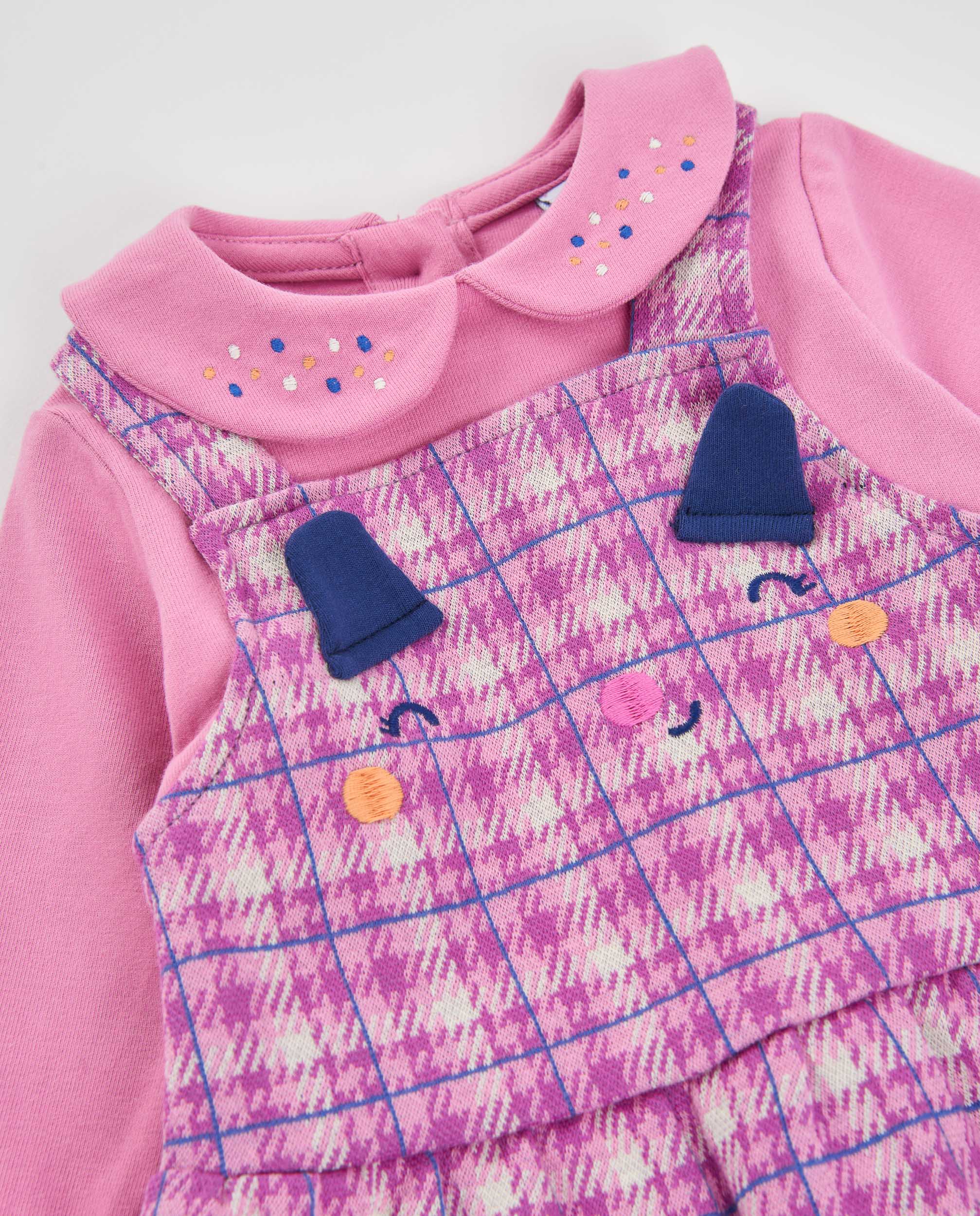 TucTuc Vestito in maglia neonata quadri vestito rosa maglia