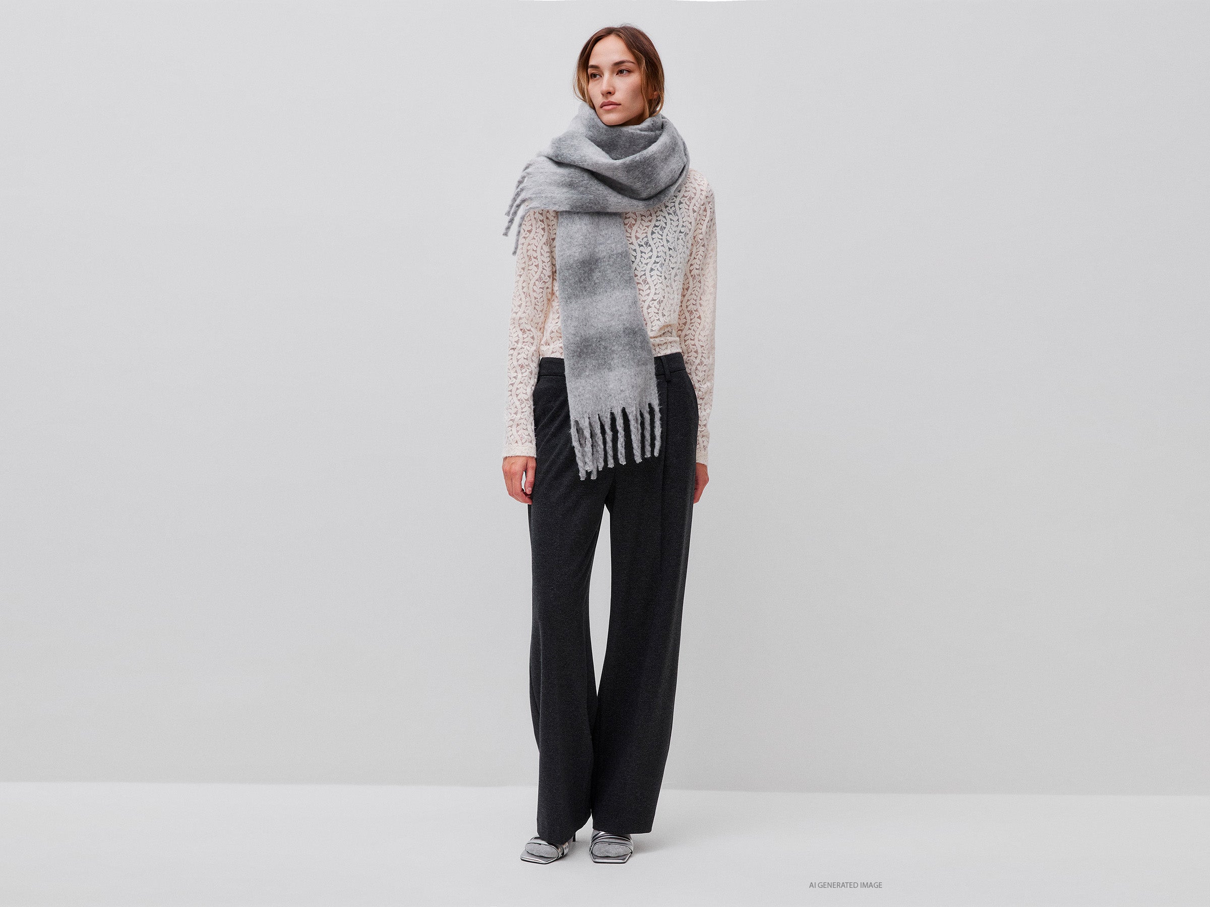 United Colors of Benetton Trousers pantaloni flanella con pieghe