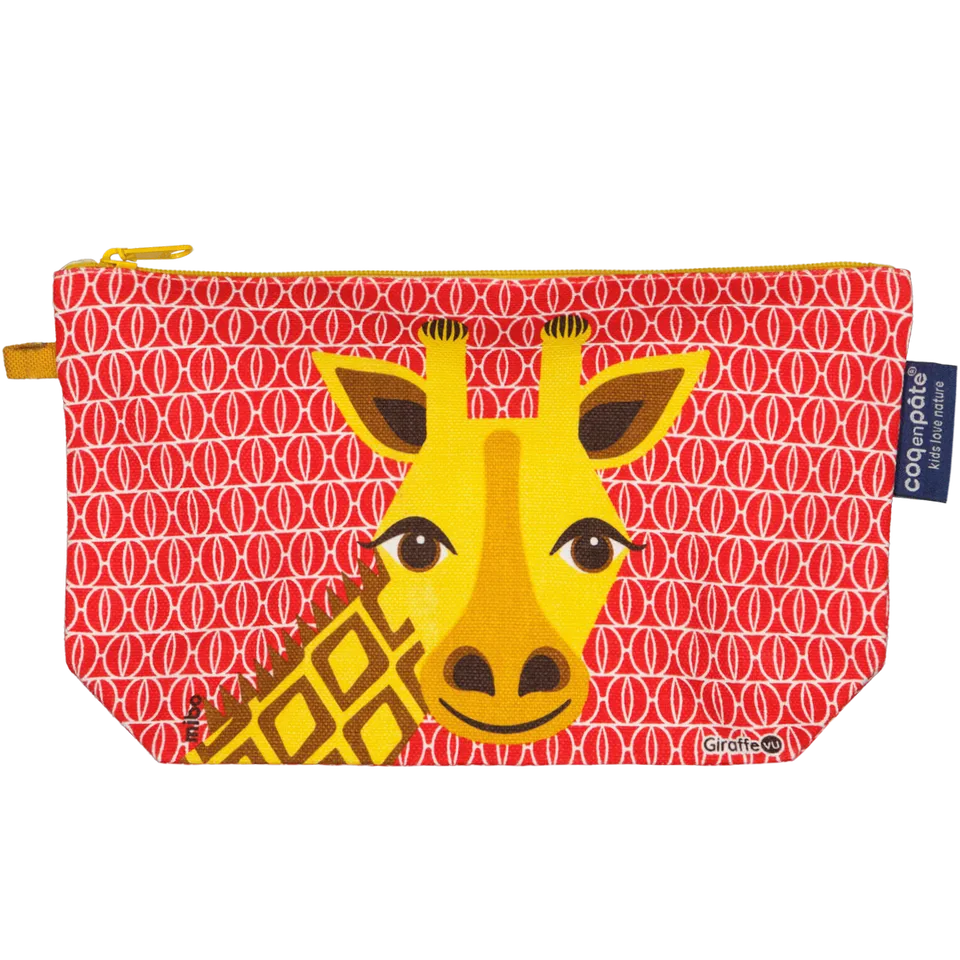 Coq en Pâte Astuccio Giraffa cotone bio con zip