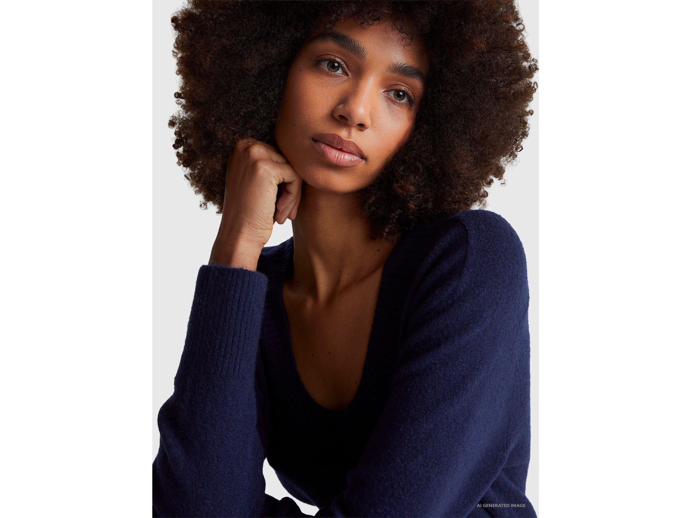United Colors of Benetton maglione oversize lana scollo V M